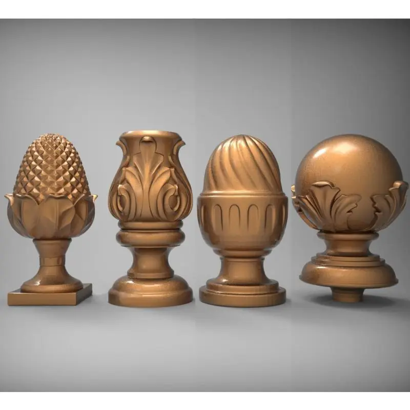 4 шт. балясины 3d модель рельеф STL для ЧПУ формат stl artcam vectric aspire|stl relief|3d model stlmodel |