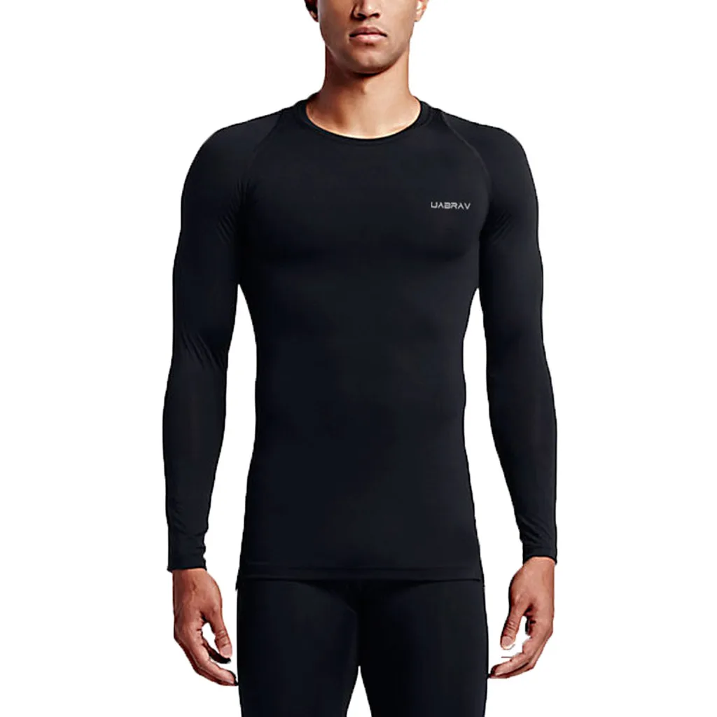 

JAYCOSIN New quick-drying sweater men's cotton sports T-shirt men's long-sleeved fitness sportswear gym training running shirt