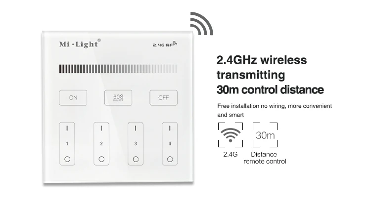 2 батареи aaa Mi светильник B1 B2 B3 панель управления Лер беспроводной 2,4G радиочастотная панель управления для Dim/CCT/RGB/RGBW/RGB+ CCT светодиодный лампы/полосы