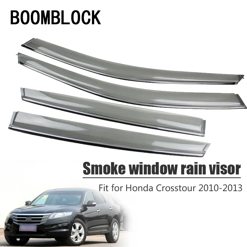 BOOMBLOCK 4 шт. для Honda Crosstour 2.4L 3.5L 2010 2011 2012 2013 автомобилей Ветер Дефлектор солнца гвардии Дождь Ветер Vent козырек Крышка Trim