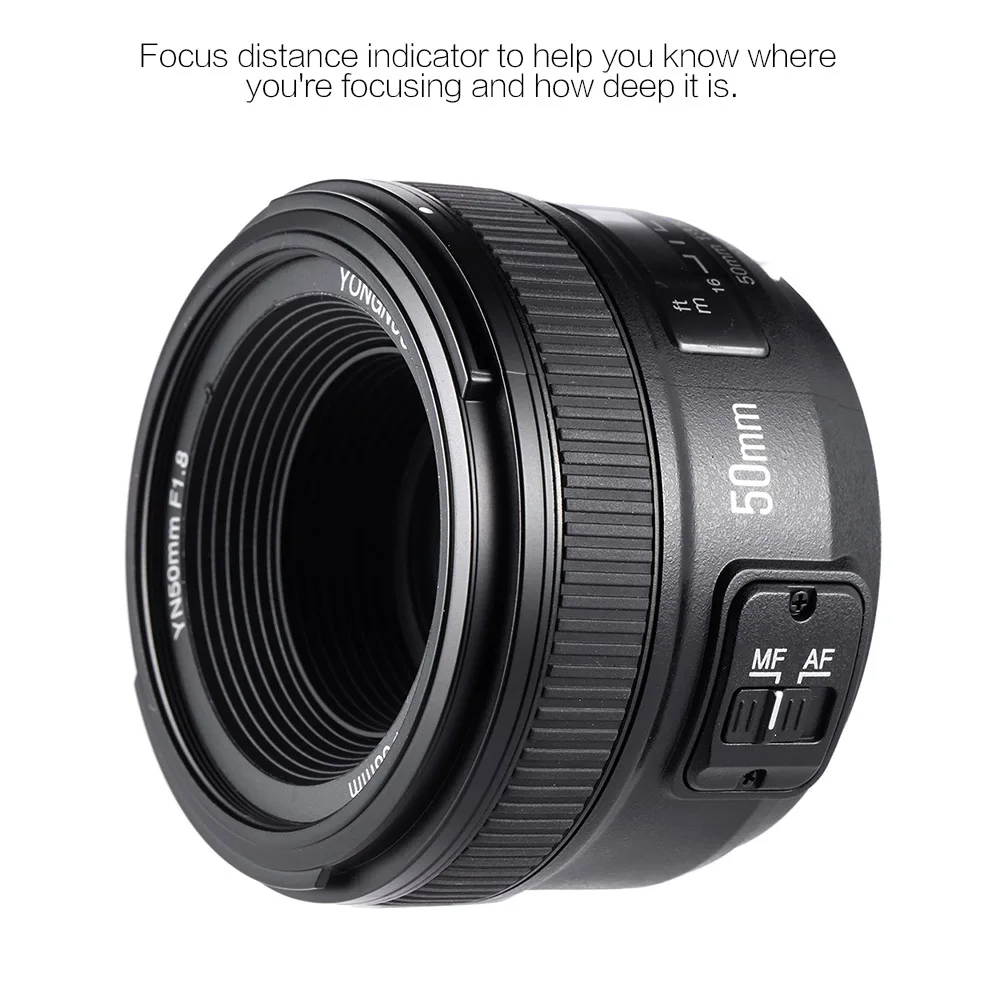 YONGNUO 50 мм объектив YN50MM F1.8 Большая диафрагма Авто фокус для Nikon D5300 D3400 D3200 D3100 D7200 D800