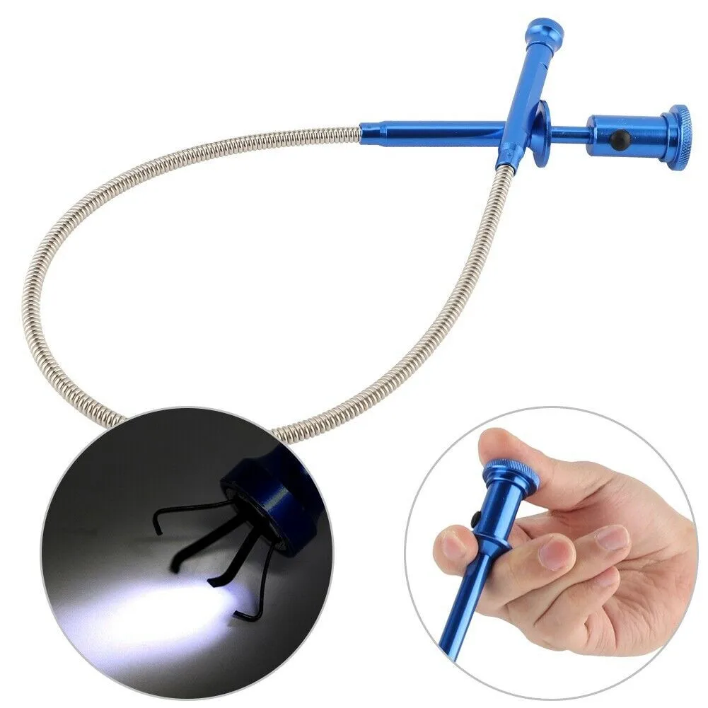 Flexible Alloy Magnet Pick Up Claw With LED Light Torch Magnetic Reach