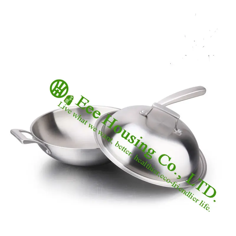 

stainless steel woks cookware kitchenware free shiping hotsale non-smoking,non-stick,fry pan with ss lid,new kitchen products