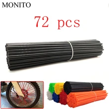 72 pçs motocicleta da bicicleta sujeira aro da roda falou jantes skins capa protector para yamaha yz125 yz250f yz450f yz250x yz250fx yz450fx vermelho
