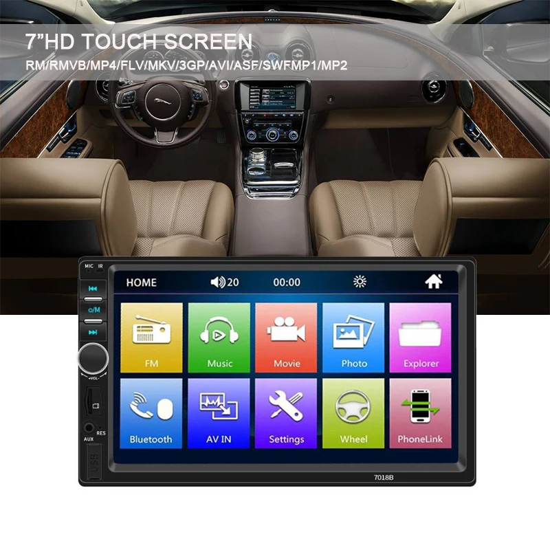Автомагнитола 2 Din Mirror Link Bluetooth MP5 плеер FM/USB/AUX магнитола автомагнитола HD сенсорный