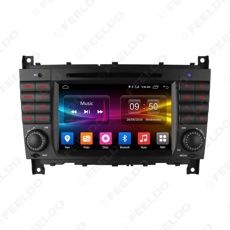 Perfect FEELDO 7" Android 6.0 (64bit) DDR3 2G/32G/4G LTE Octa Core Car DVD GPS Radio Head Unit For Mercedes Benz CLK W209/C-Class W203 1