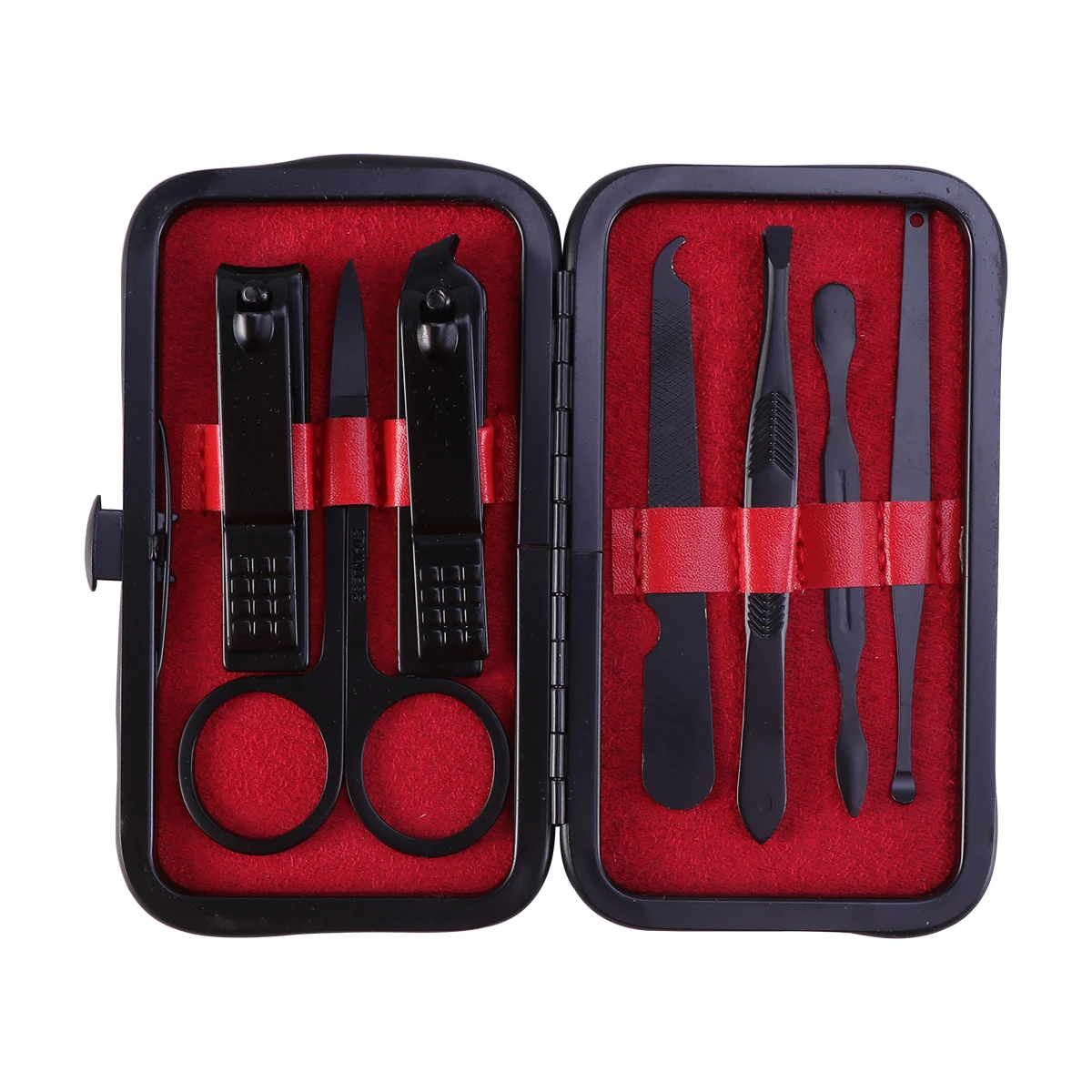 

7 Pcs Multipurpose Manicure Pedicure Set Nail Cutter Set Nail Grooming Clipper Kit Nail Trimmer (Red Inside)