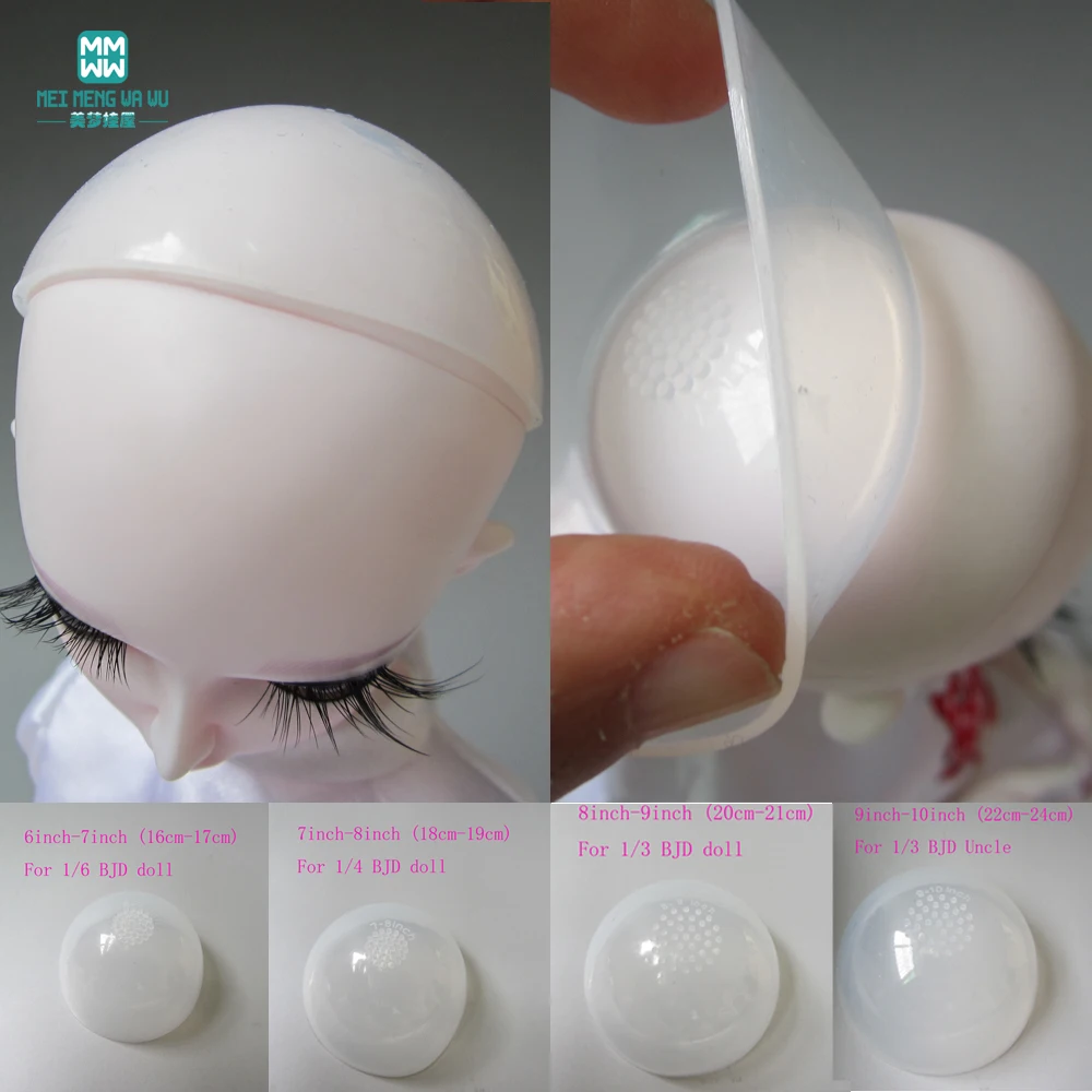 6-7inch Clear Silicone Wig Cap for 1:6 BJD Doll Head Protection Cover Accs 6-7inch Clear Silicone Wig Cap for 1:6 BJD Doll Head Protection Cover Accs