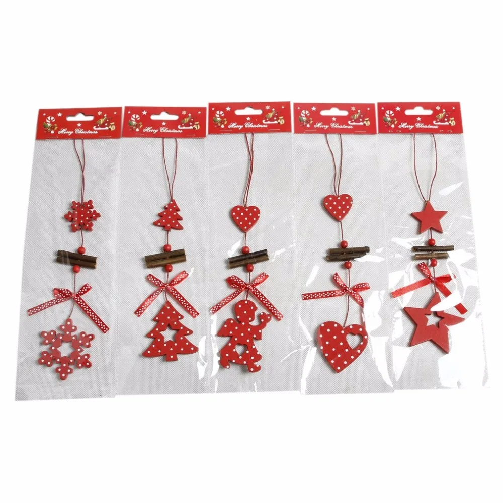 Wooden Christmas Tree Decoration Pendant Hanging Ornament Christmas ...
