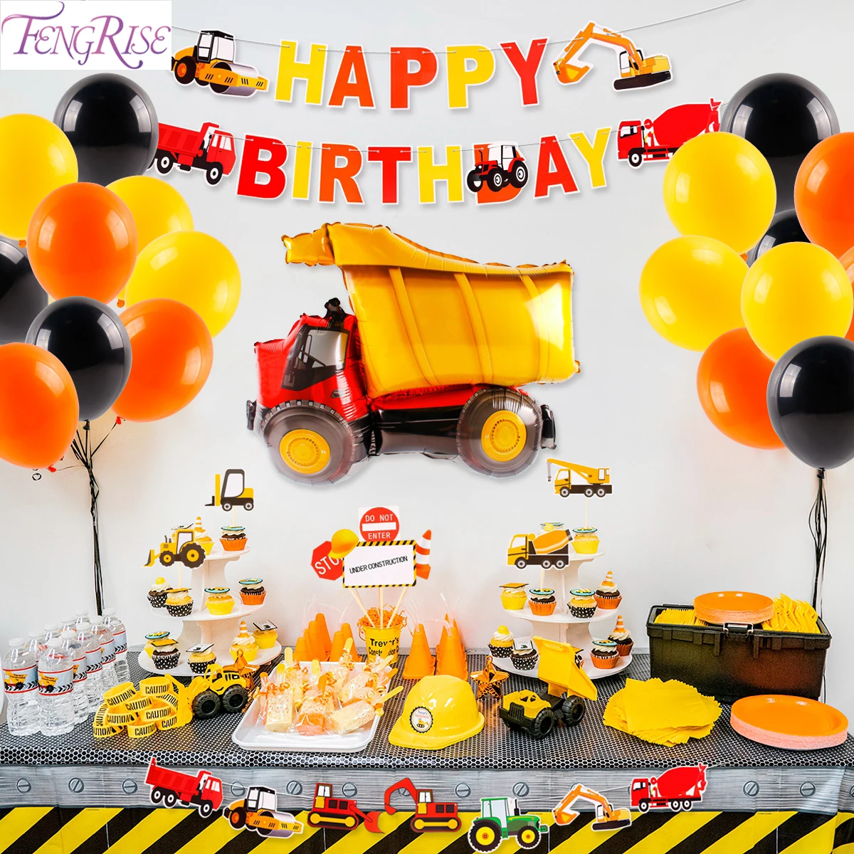 

FENGRISE Construction Party Happy Birthday Party Decoration Kids Boy 1st birthday Boy 1 2 3 4 5 Year Theme Birthday Supplies