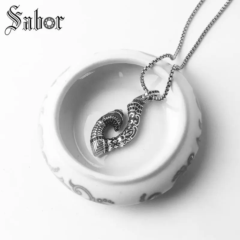 Кулон крючок маори 925 пробы серебро для женщин мужчин модные ювелирные изделия подарок сердце Rebel Кулон Fit ожерелье Томас