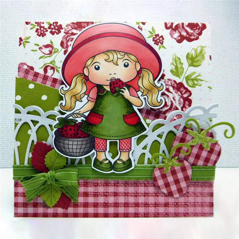 

GJCrafts Strawberry Blossoms Die and Stitched Bracket Border Die for Scrapbooking 2019 New Cutting Dies DIY Album Card Making