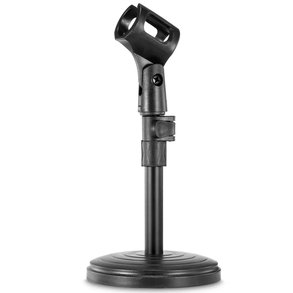 Neewer 8"/20cm Black Iron Base Desk Microphone Stand with Microphone Clipin Mic Stand from