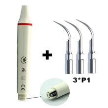 1 Pcs Ultrasonic Dental Scaler Handpiece&3 Pcs Scaling Tips P1 Fit WOODPECKER/EMS Teeth Whitening Dental Equipments For Denttist 1 set kusks kavo sybron dental teeth scaling set for teeth scaling hygiene products for sale