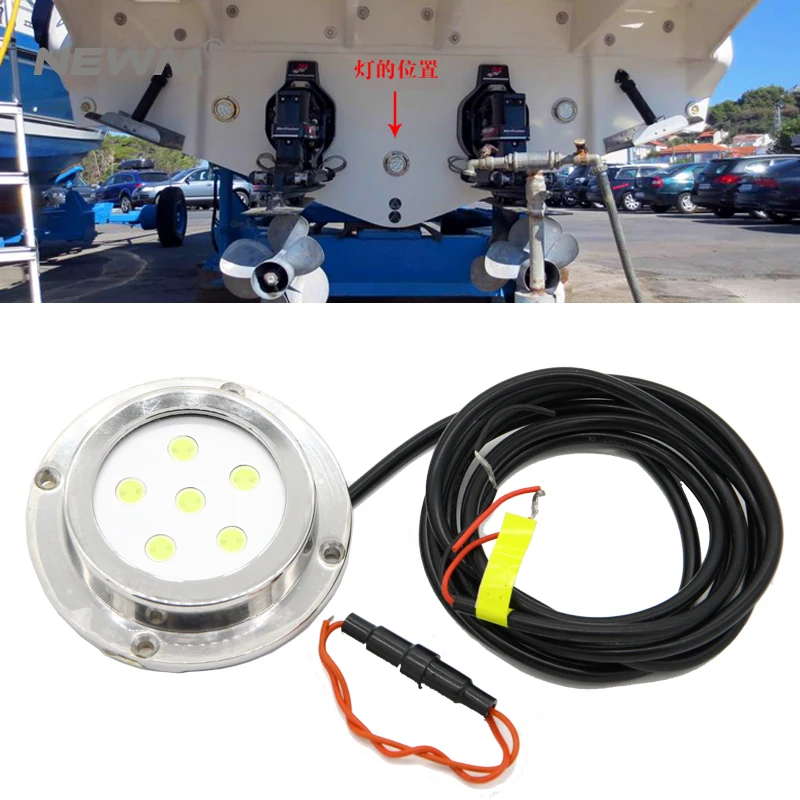 

12-28v 6w 316 Stainless steel boat light marine underwater led light sea water light Submarine light