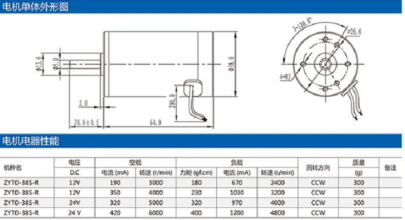 DC бесщеточный мотор скорости BLDC-38SRZ-S Встроенный привод/DC12V24V внешний диаметр 38 мм