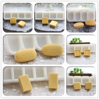 

Oval silicone soap molds DIY handmade clay molds square shaped soap molds
