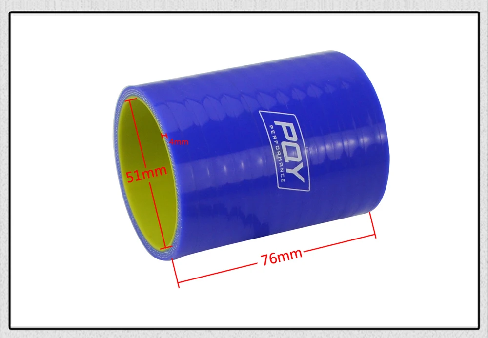 PQY-синий и желтый " 51 мм Прямой силиконовый интеркулер турбо впускная трубопроводная муфта шланг PQY-SH0020-QY