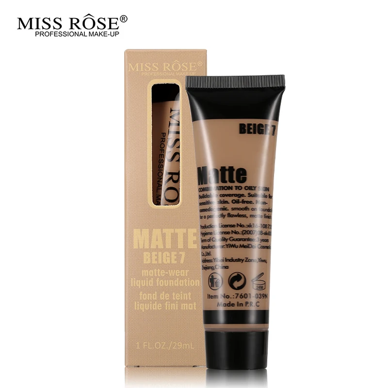 

Miss Rose Face Liquid Foundation Makeup Base Primer Long-Lasting BB Cream Full Coverage Concealer Oil-control Brighten Whighten