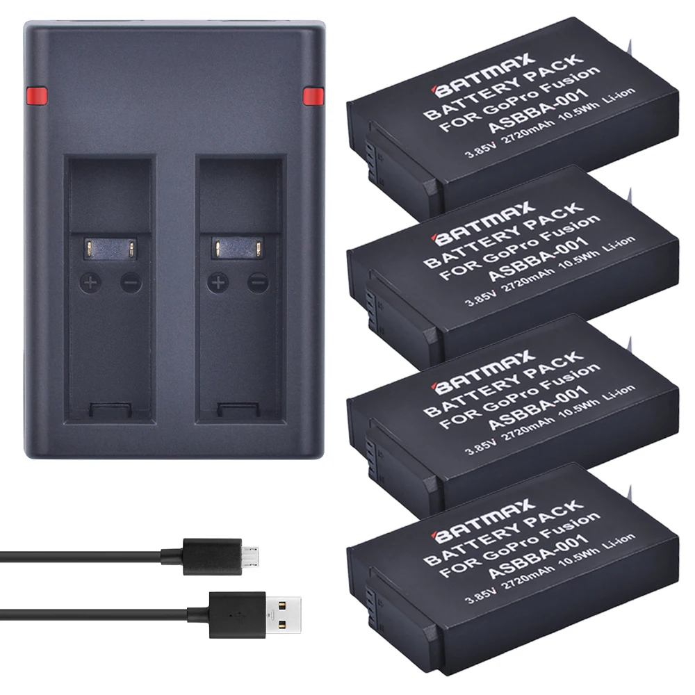 4 шт. батарейки 3 85 В 2720 мА · ч + двойное зарядное устройство USB с портом Type C для