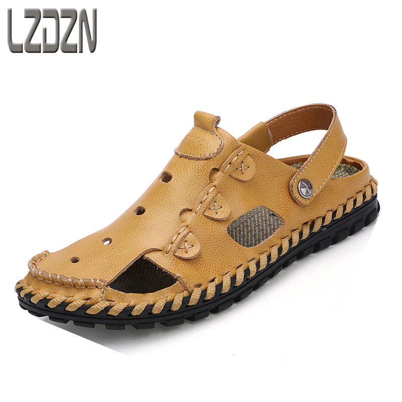 Baotou leather sandals tide, summer Korean lazy men shoes, summer ...