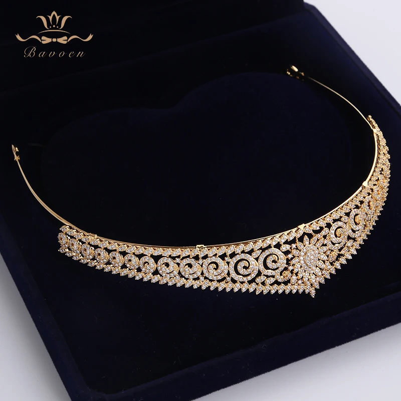 Simple europeo brillante circón total nupcial Tiaras coronas Chapado en cristal boda cintas para novias joyería de dama de honor - 6