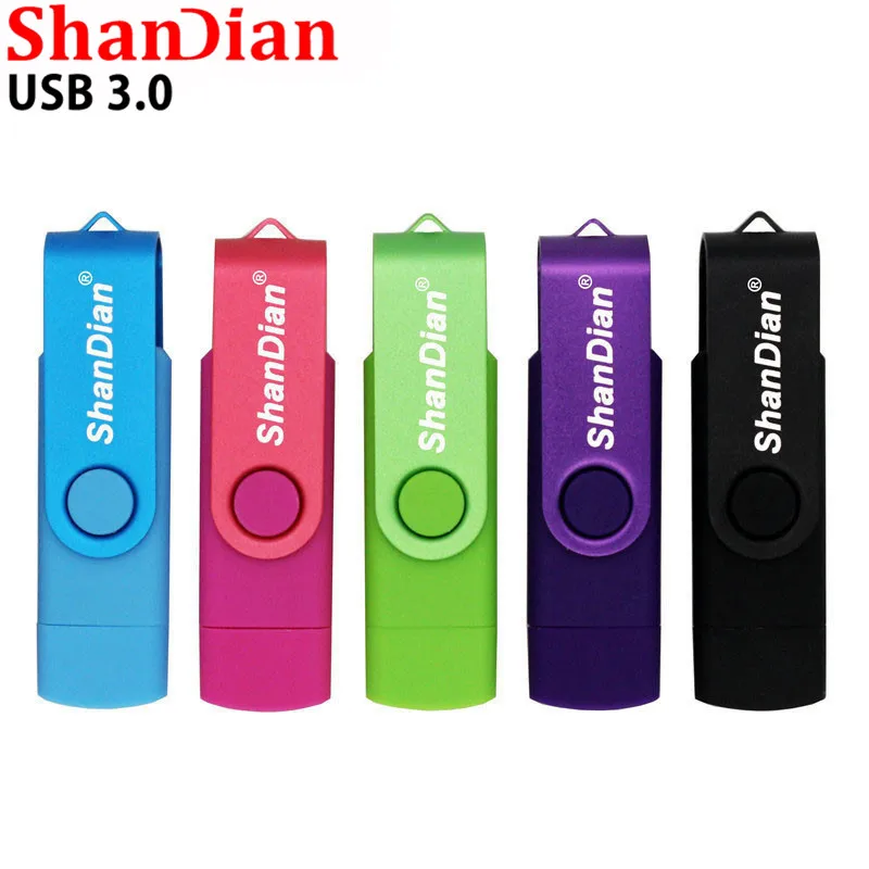 SHANDIAN USB 3,0 Смартфон USB флеш-накопитель OTG Флешка 8G/16G/32G/64GB флеш-накопитель U диск