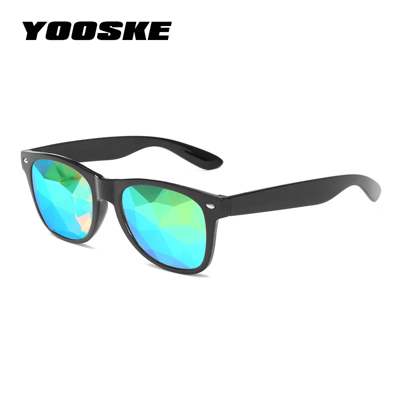 YOOSKE вечерние Калейдоскоп очки для женщин и мужчин rave фестиваль солнцезащитные очки голографические круглые очки ретро Калейдоскоп очки