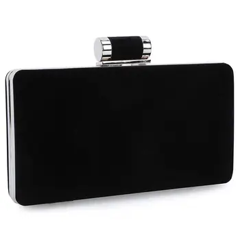 

TFTP-Women's Formal Evening Bags Velvet Wedding Prom Party Clutch Purses(Black)