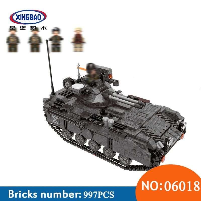 

XINGBAO 06018 Genuine 1049PCS Military Series The Armoured Vehicle Set Building Blocks Bricks Educational Toys For Children Gift