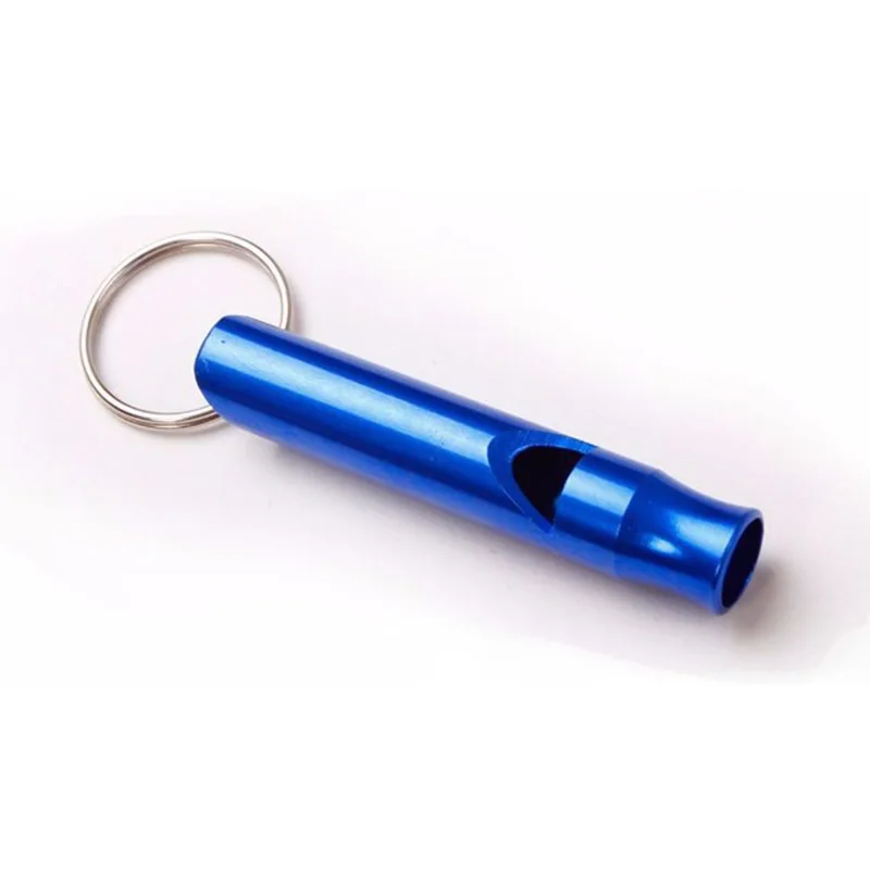 Outdoor Survival Aluminium Alloy Whistle sport Training Emergency Whistle With Key Chain Multi-Colors 2PCS