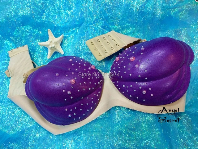 Bb3 Purple Pearls Shell Bra Mermaid Ariel, Abc Cup, Def Cup, Tell Us Your  Full Bra Size - Cosplay Costumes - AliExpress