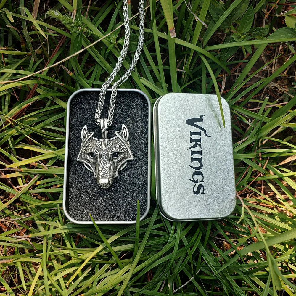 LANGHONG 1pcs Norse Vikings Pendant Necklace Norse Wolf Head Necklace Original Animal Jewelry Wolf Head hange LANGHONG 1pcs Norse Vikings Pendant Necklace Norse Wolf Head Necklace Original Animal Jewelry Wolf Head hange