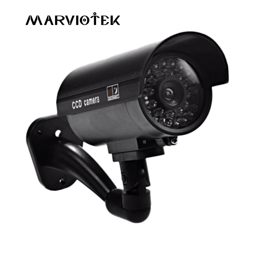 

MARVIOTEK Dummy Camera CCTV Surveillance Camera Home Security Fake Camera Waterproof Outdoor Camera With LED Flash Light