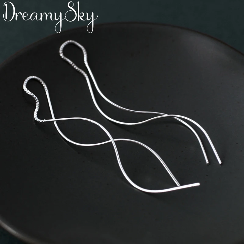 Женские длинные серьги DreamySky модные рождественские серебряного