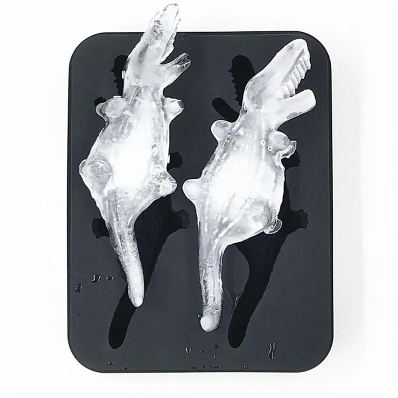 

1PC Double Crocodile Slot Ice Cube Tray Maker Summer Bar Pudding Jelly Mould Plate Animal Ice Maker Molds #B15