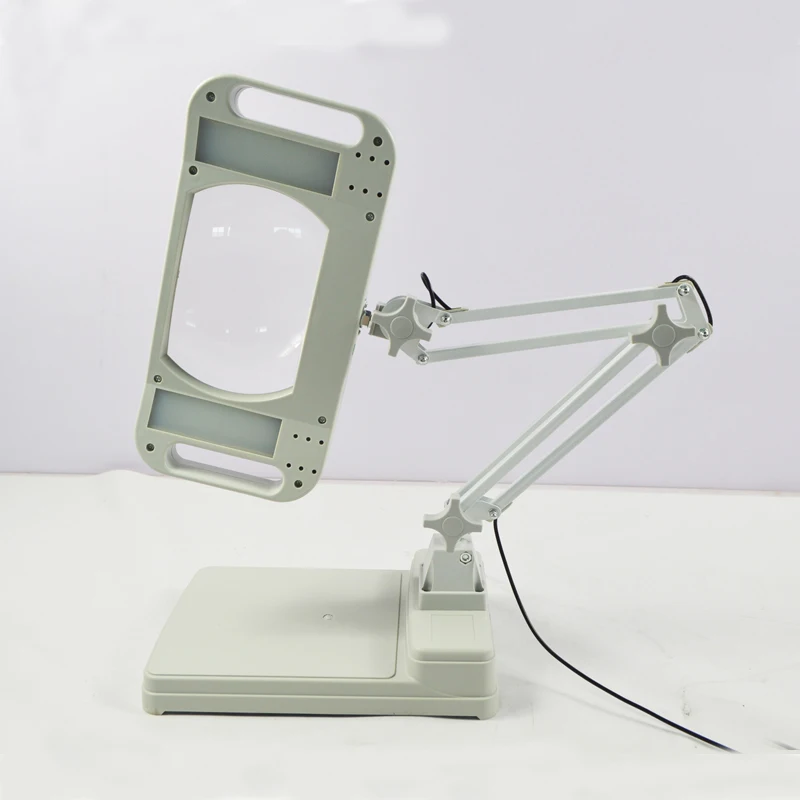 Vinmax 10X Desktop Magnifier Lamp with LED Light and Stand|Adjustable Arm  Magnifier Lamp Light Magnifying Glass Lens Diopter Folding Magnifier 110V