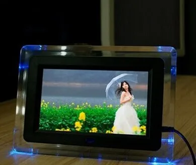 " TFT-LCD многофункциональная цифровая фоторамка MP3 MP4 плеер Будильник светильник мигающий пульт дистанционного управления - Цвет: Черный