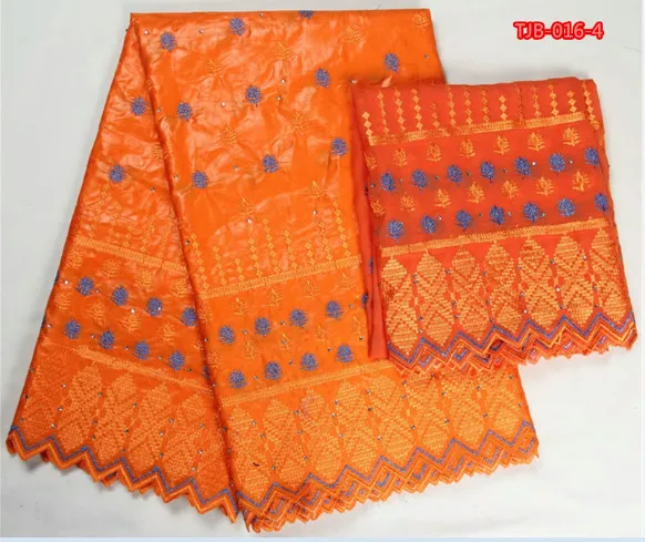 Orange brocade fabric with powder blue polka dots embroidery pattern 5yards shadda lace 2yards tulle Nov-24-2017 | Дом и сад