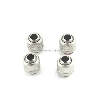

4pcs/ lot Siliver ID 3/8" OD 1/2" Compression Fitting nozzle G1/4 thread suit 9.5x12.7mm tubing water cooling computer