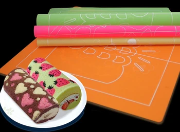 

two-sided Four kinds of patterns colored cake roll mat, Swiss egg roll printing mat,cake moulage mat,silicone baking mat,100pcs