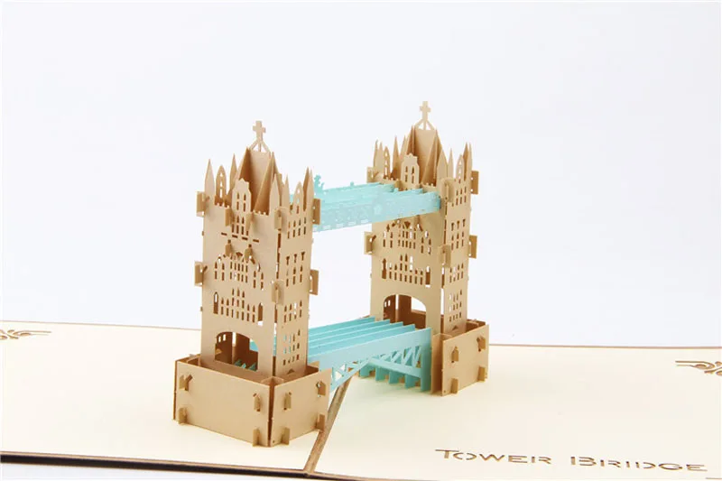 3D лазерная резка ручной работы Англия Темза мост бумага Пригласительные открытки бизнес творческий подарок сувенирная коллекция