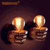 Lampe murale créative Vintage, E27 LED, poignet en résine, couloir, chevet chambre à coucher Edison G80 ST64, ampoule incandescente, intérieur ► Photo 1/6