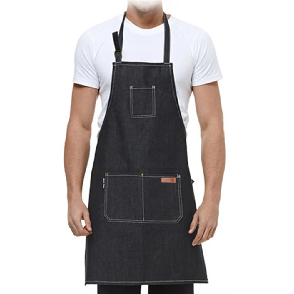 Chef Uniform Demin Cooking Work Aprons Waiters Uniforms Cowboy Food