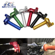 Sclmotos-CNC Aluminum 22mm Throttle Grip Twist Quick Action Gas Throttle With Cable Fit KAYO Apollo Bosuer Dirt Pit Bike Race