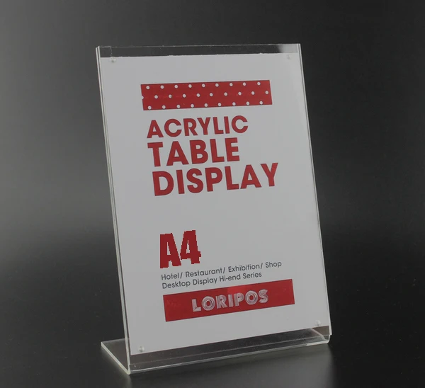 A4 20 PCS L strong advertising tag sign card display stand Acrylic table Desk menu
