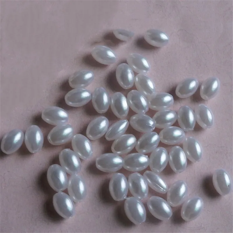 

200pcs 3x6mm 4x8mm 6x12mm Rice Pearl Beads ABS White Imitation Oval Plastic Acrylic Spacer Seed Beads for Jewelry Findings DIY