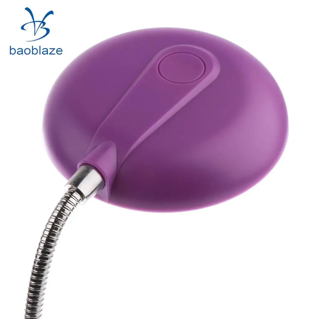 2 Pieces Flexible Gooseneck Style 8 LED Table Lamp Solar / USB Charger Purple