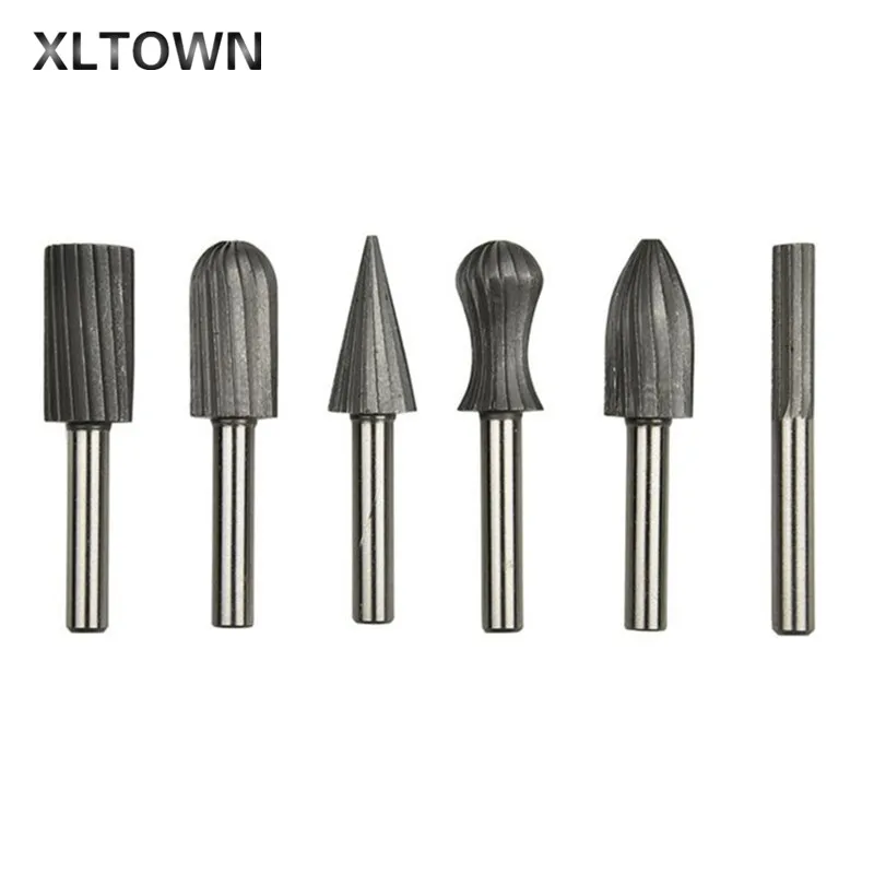 Xltown 6pcs drill bit Hard Rotating Steel Rotary File Carving Knife