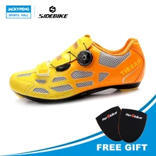 TIEBAO Professional Bicycle Cycling Shoes Breathable Men Women Road Bike Racing Athlet Shoes S2-Snap Tuning Knob Fastener Shoe